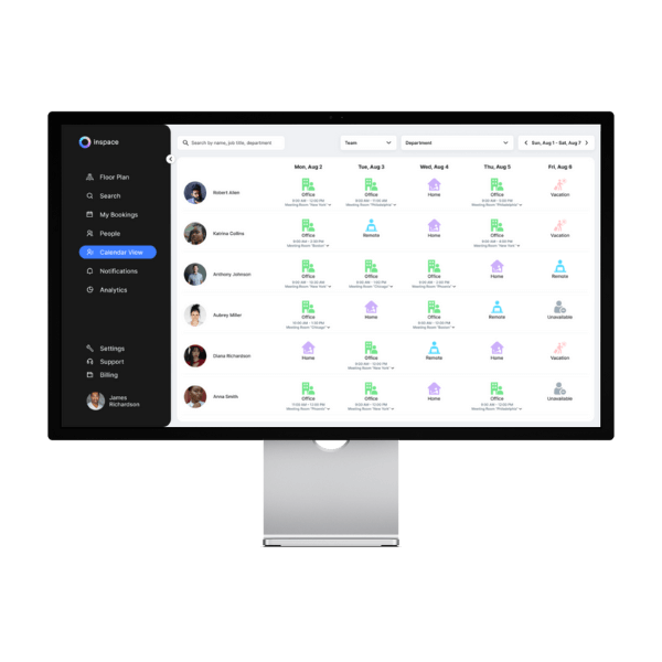 inspace hybrid work schedule