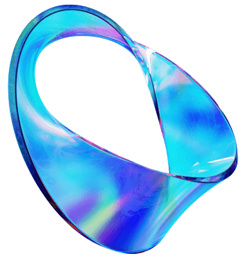 синий переливающийся 3д объект