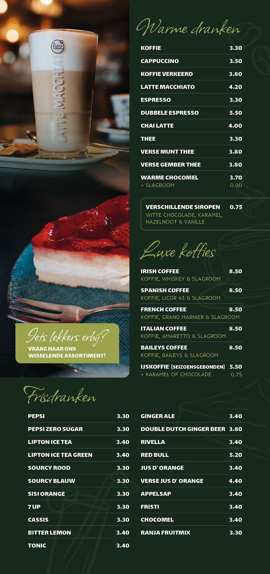 Menukaart Grand Café &amp; Hotel Hulsman