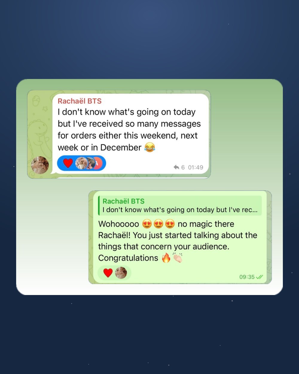 Message from the chat