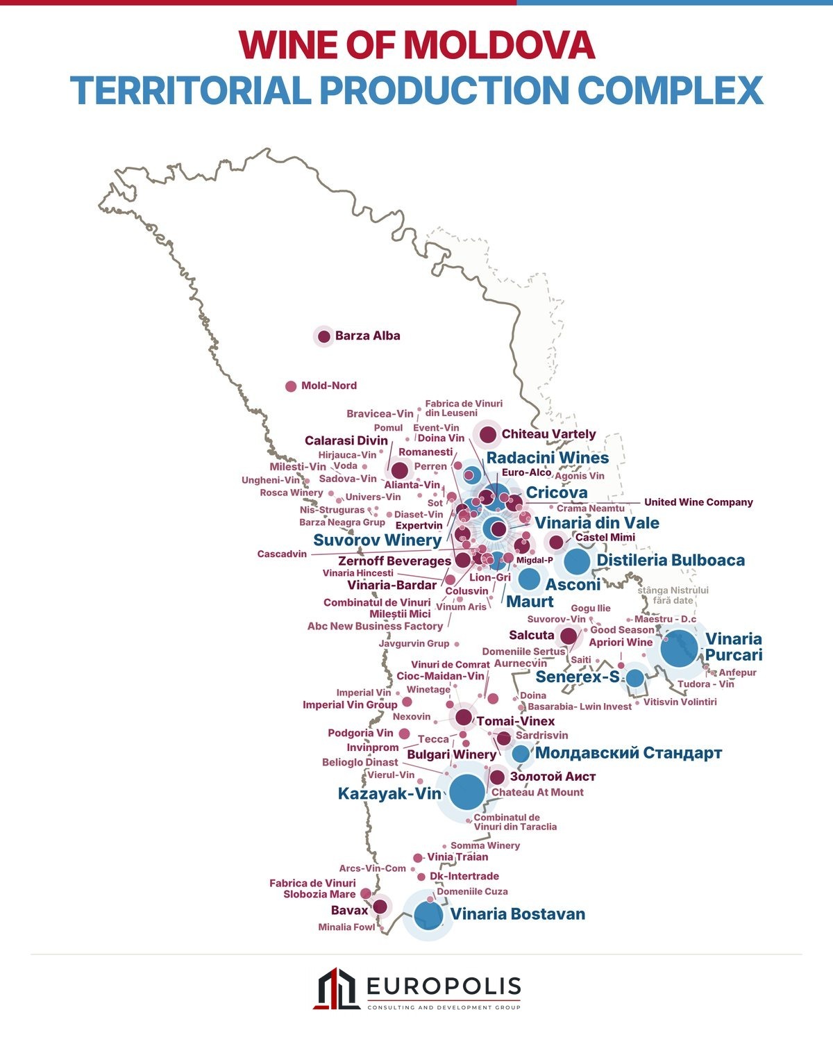 Map: Wine of Moldova, territorial production complex