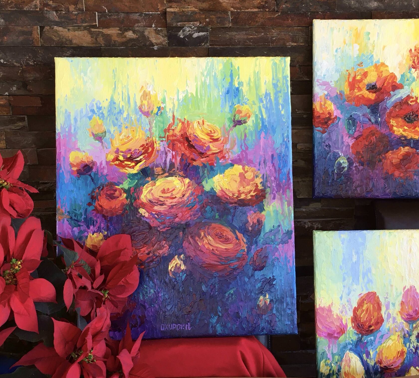 flower rose oil painting 