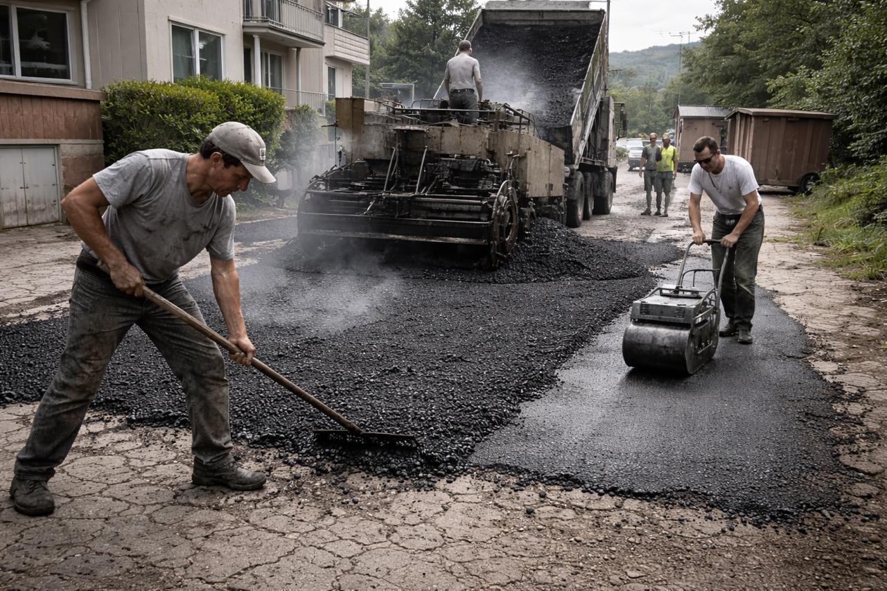 Полагане на нов асфалт директно върху стара настилка без изкоп и подготовка на основата