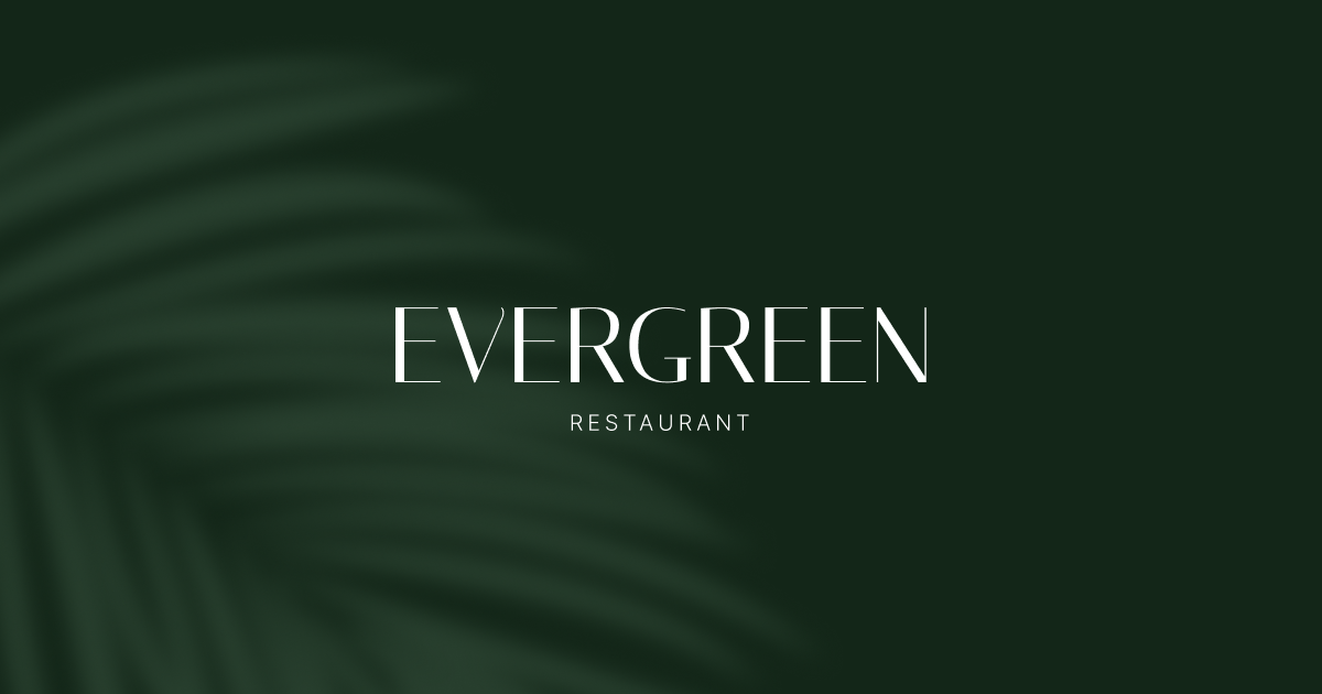 Evergreen Restaurant menu