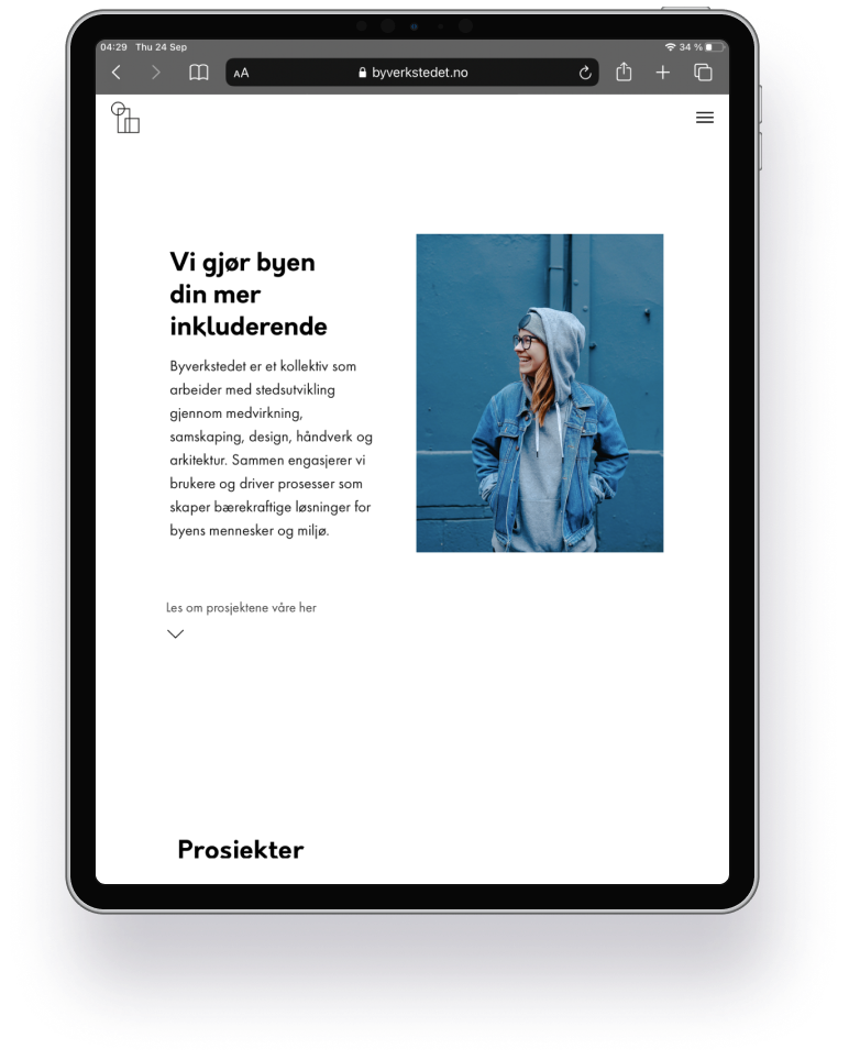 Byverkstedet, nettside design, hjemmeside, 