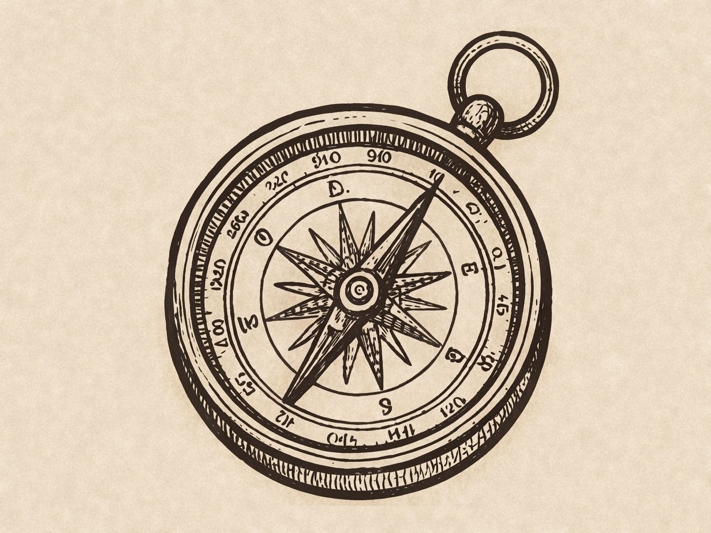 Engraving of a compass