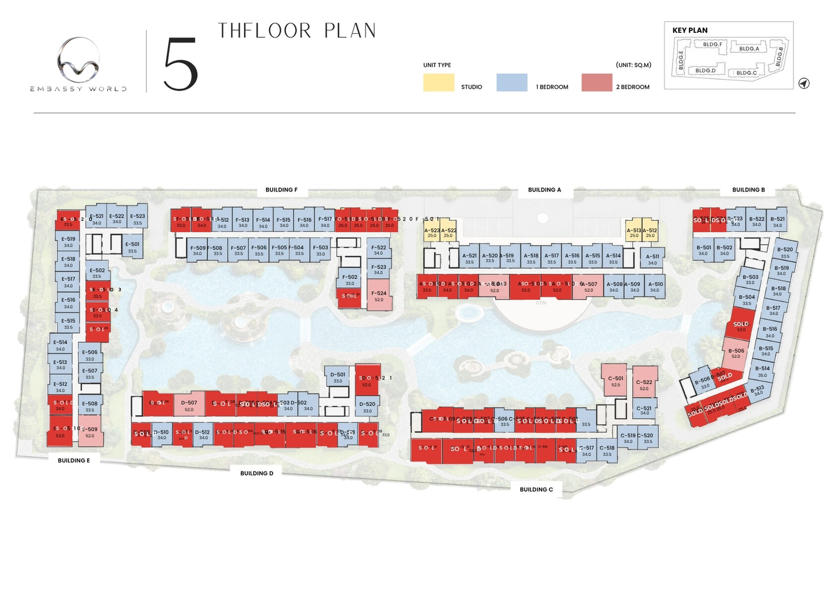 Embassy World Pattaya 5th floor plan