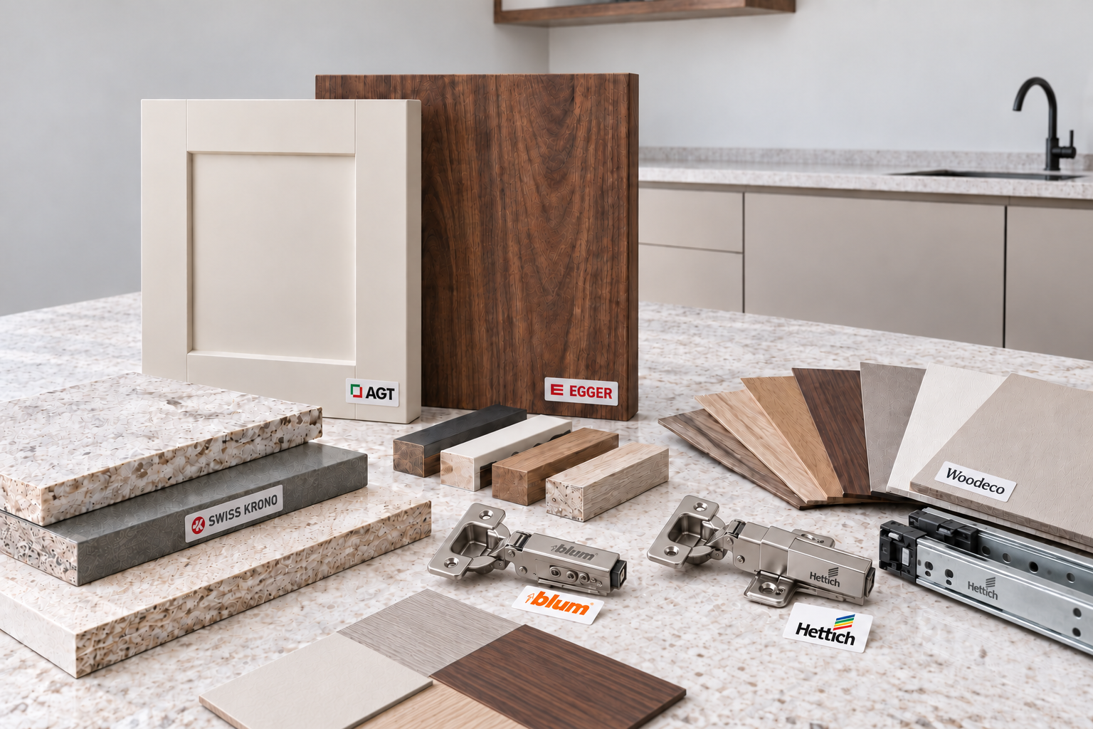 Detalii de materiale și feronerie pentru mobilier