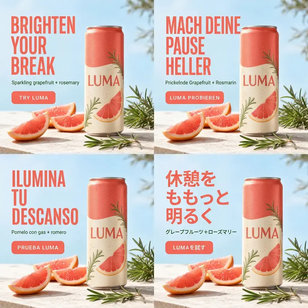 Multilingual advertising campaign localized with Nano Banana 2