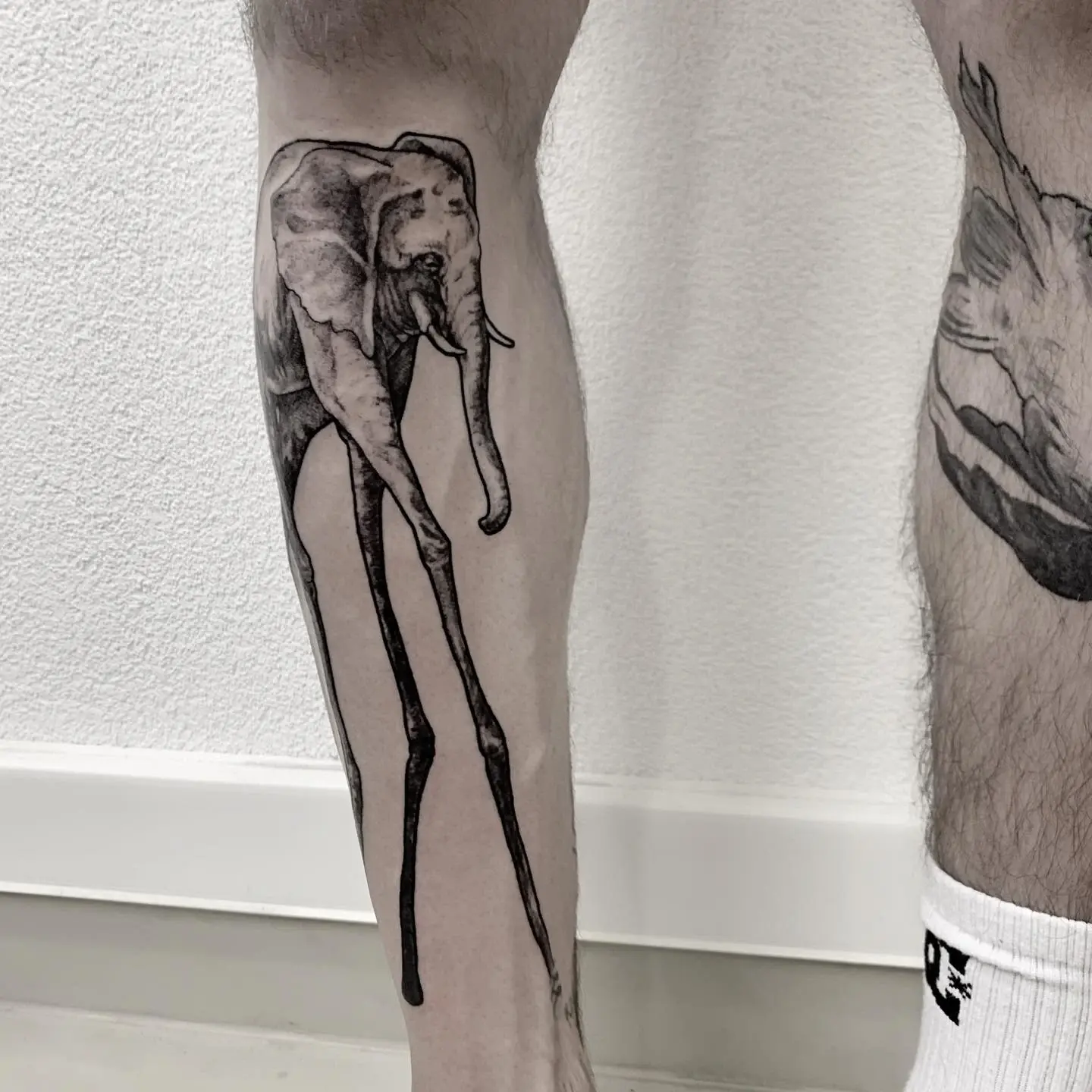 Elefanten-Motiv am Bein — Nikol