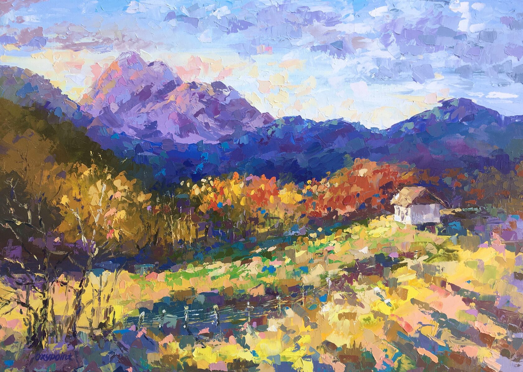 autumn landscape oil painting