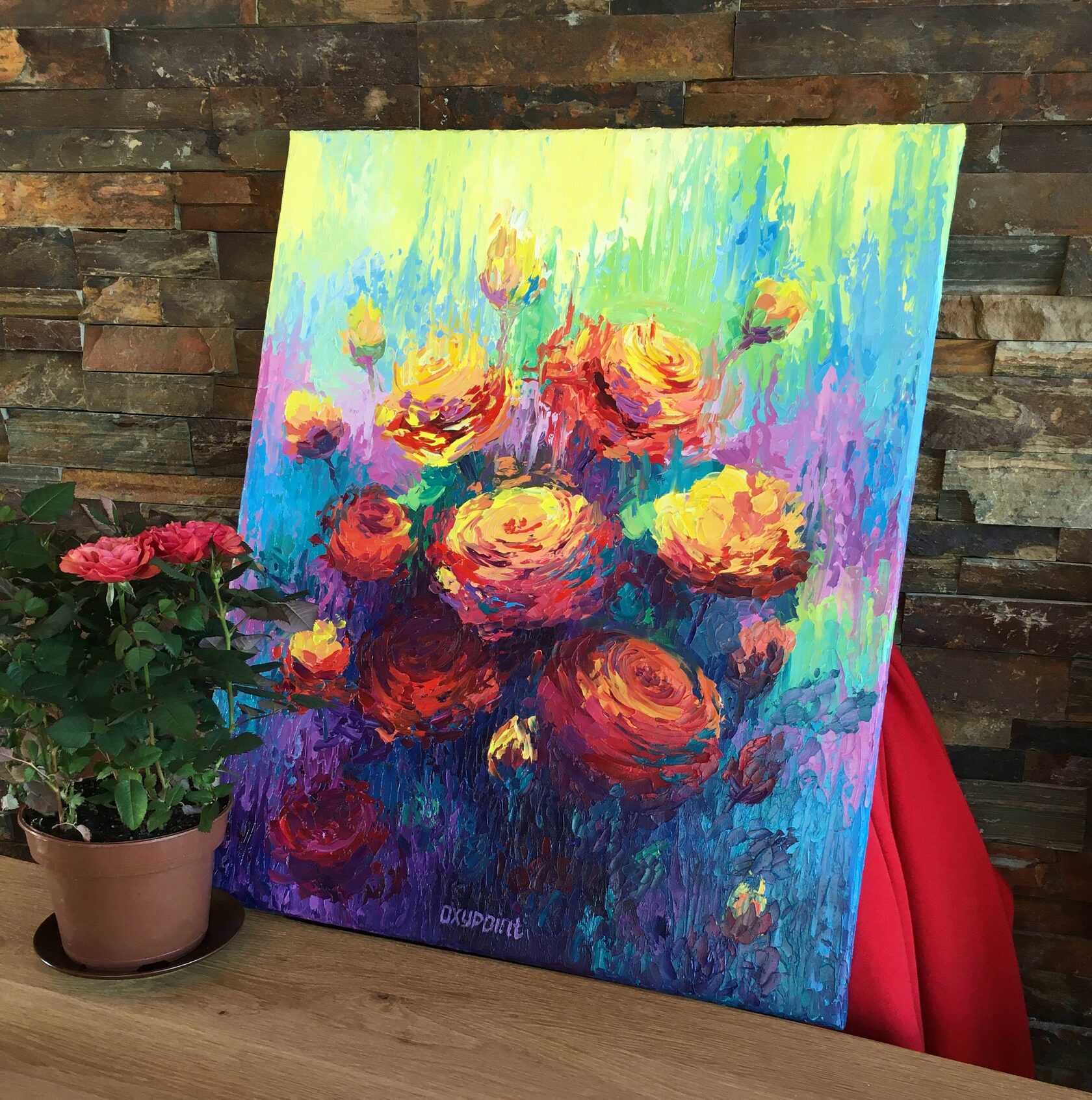 flower rose oil painting 