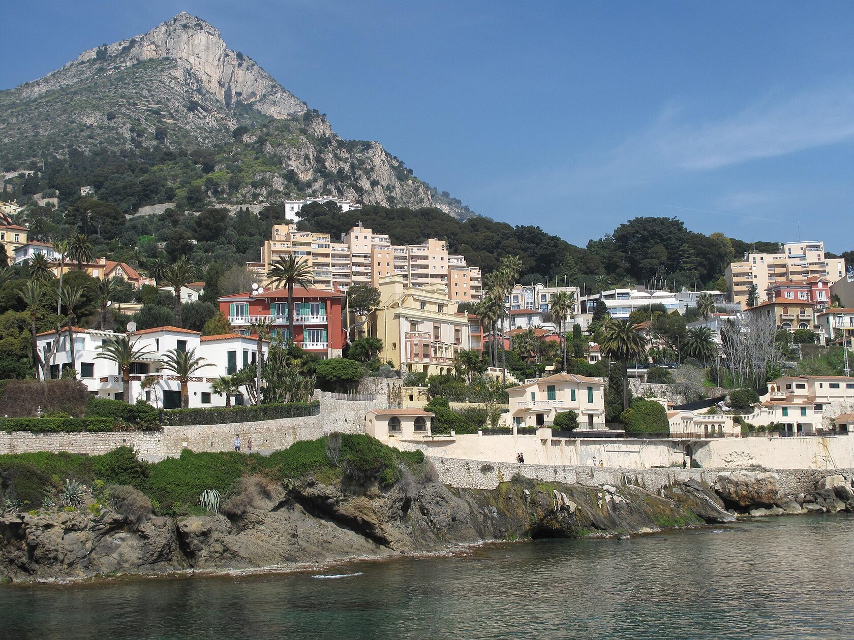 Rocky coast and terrain of Cap-d’Ail near La Mala