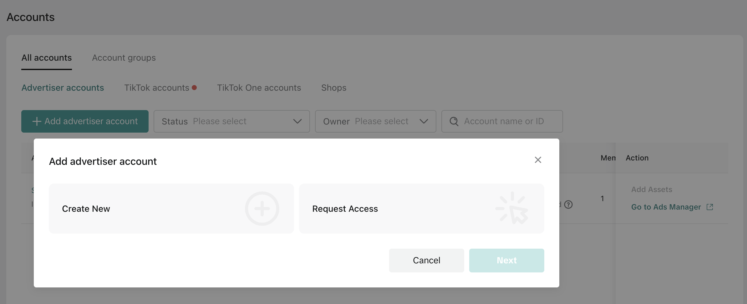 Добавление рекламного аккаунта в TikTok Business Center