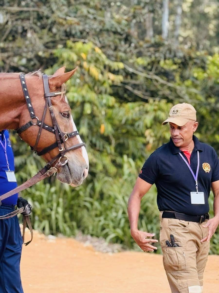 Founder Alfie Ameer with a Vonfidel Ranch horse at the private equestrian estate in eastern Sri Lanka.