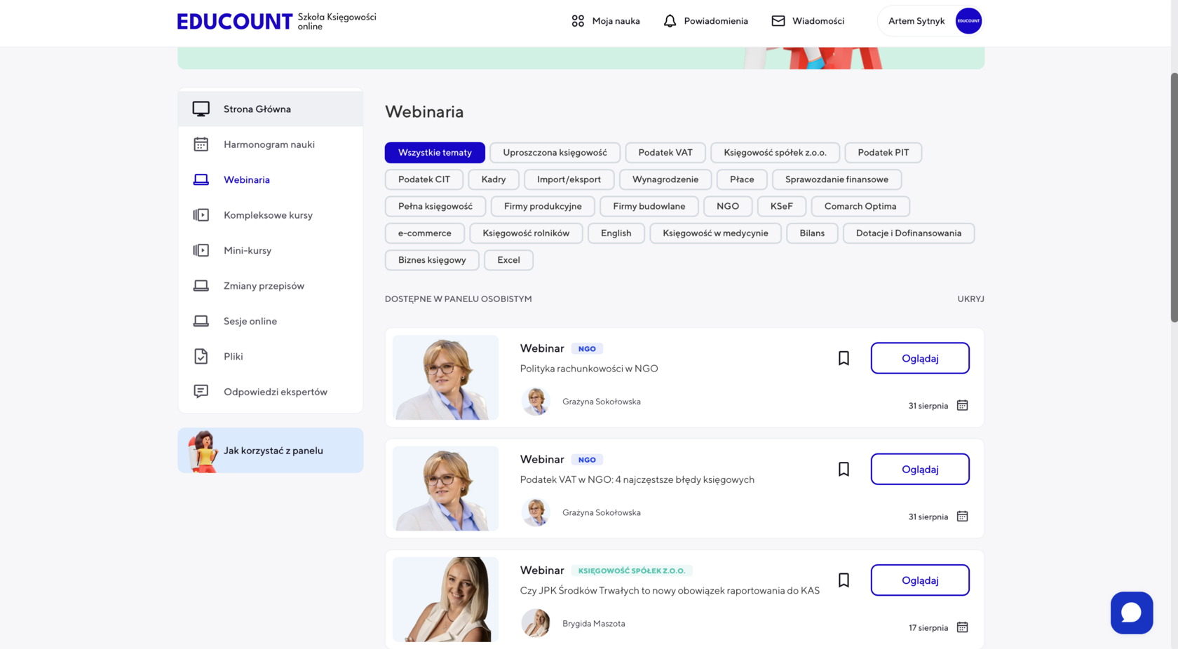 Webinary i nagrania