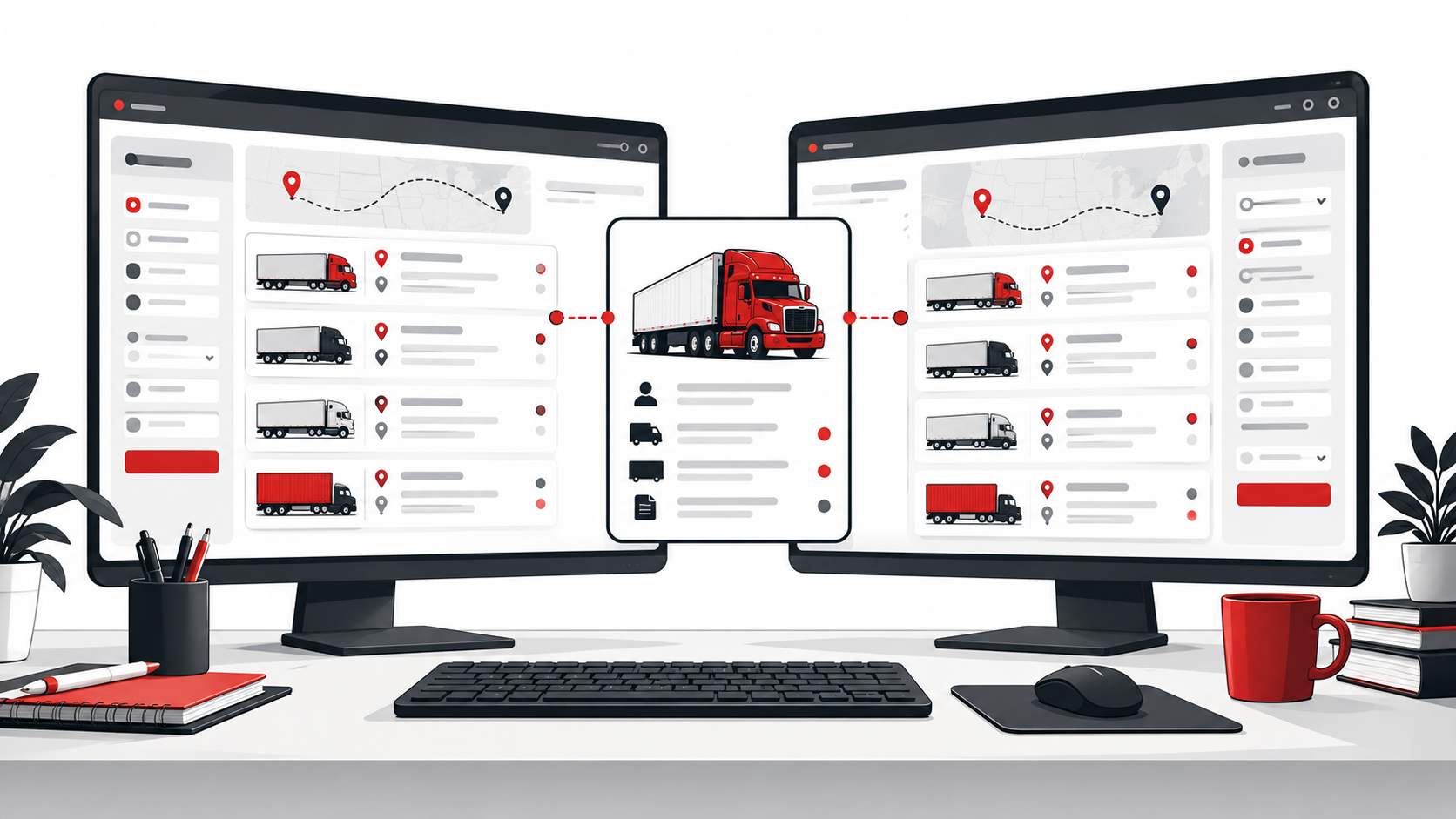 Two generic load-search systems evaluated against the same truck profile.