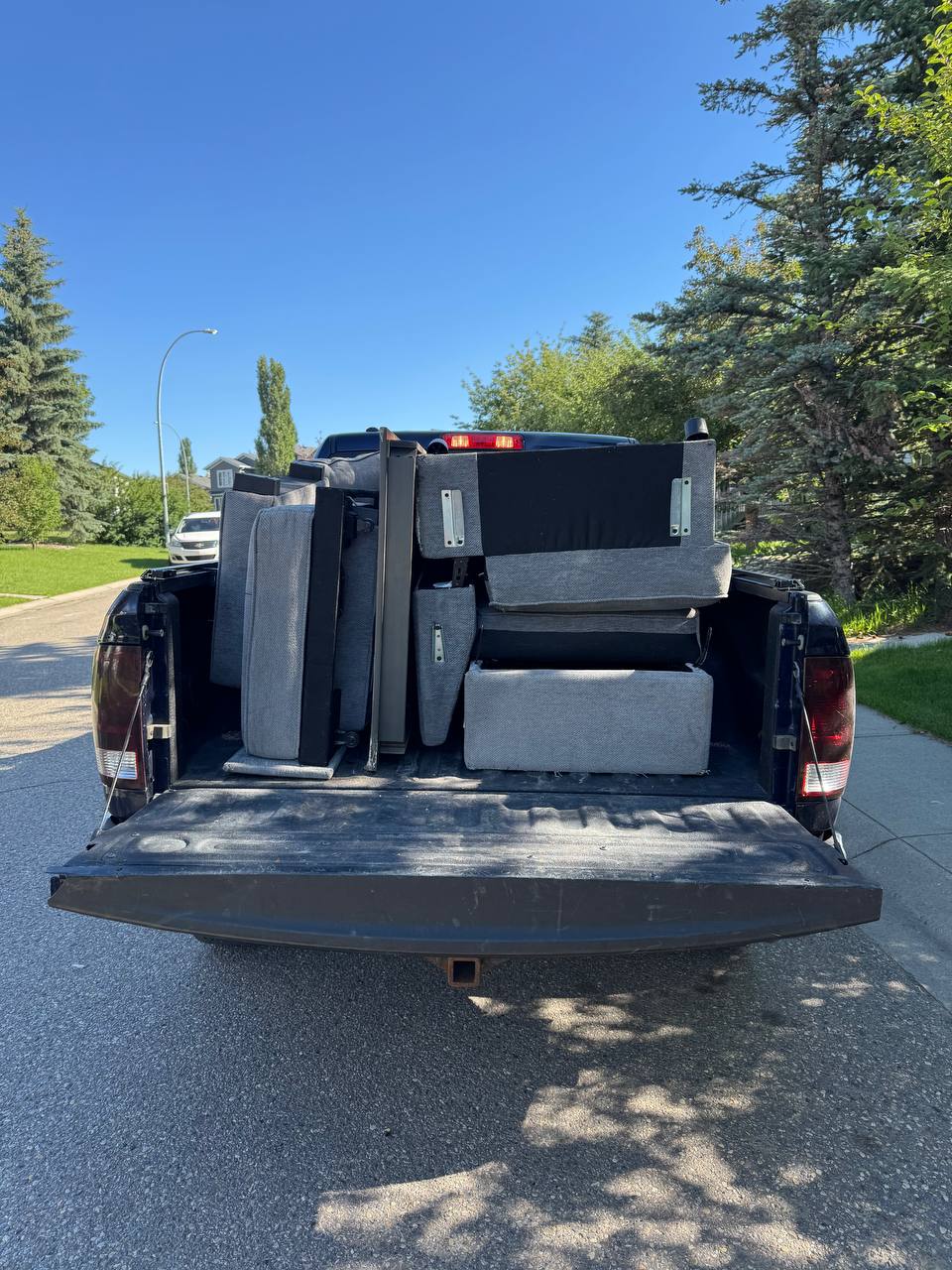 Junk removal truck loaded and ready