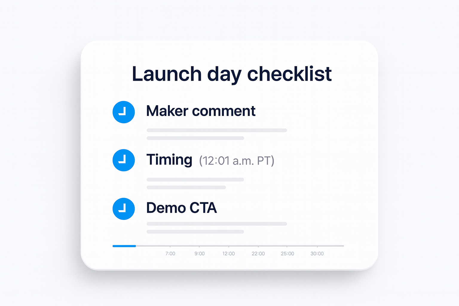 Launch day checklist for how to get featured on product hunt