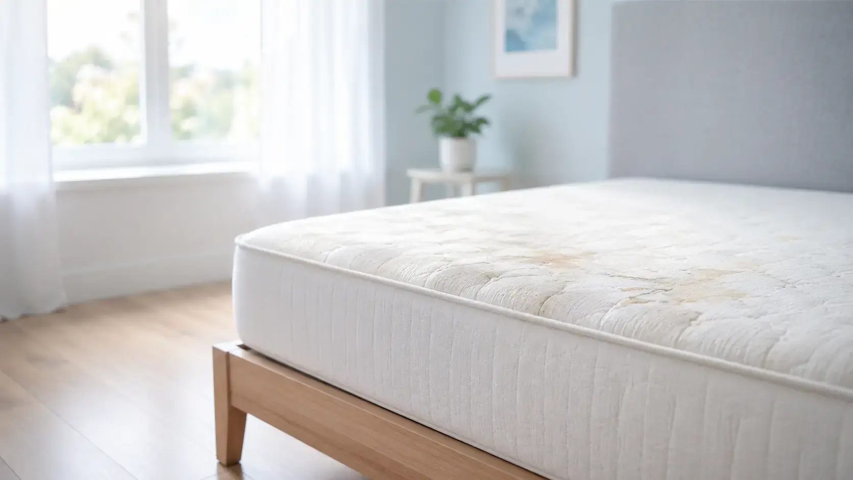 Matratze mit sichtbaren Flecken vor der professionellen Reinigung