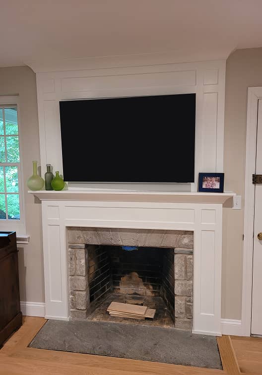 Craftsman style fireplace mantel