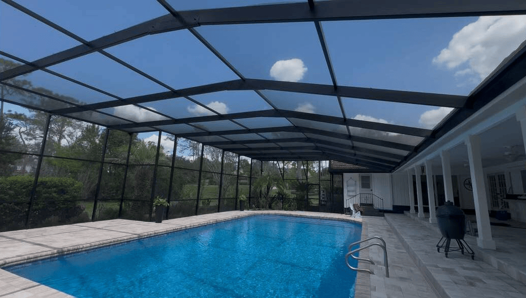 Pool enclosure repainting in Orlando