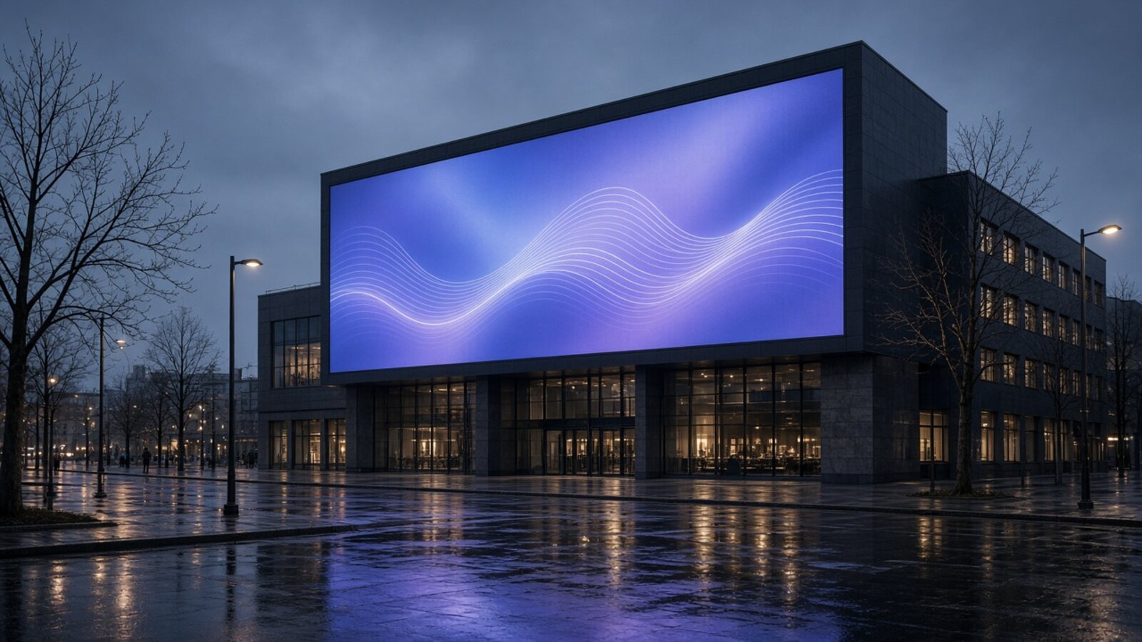 Визуализация нового LED‑медиафасада районного центра
