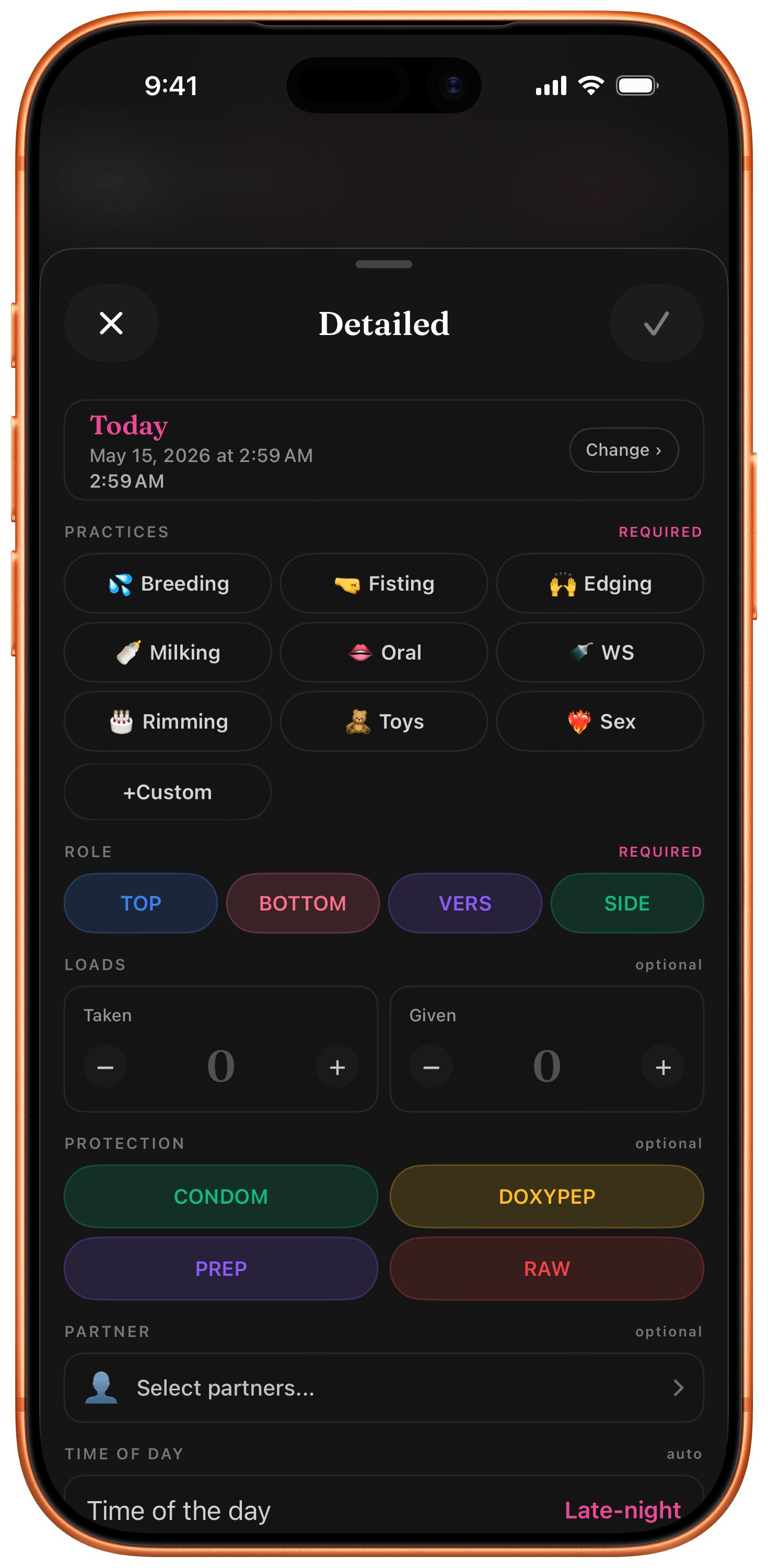 Calendar tab