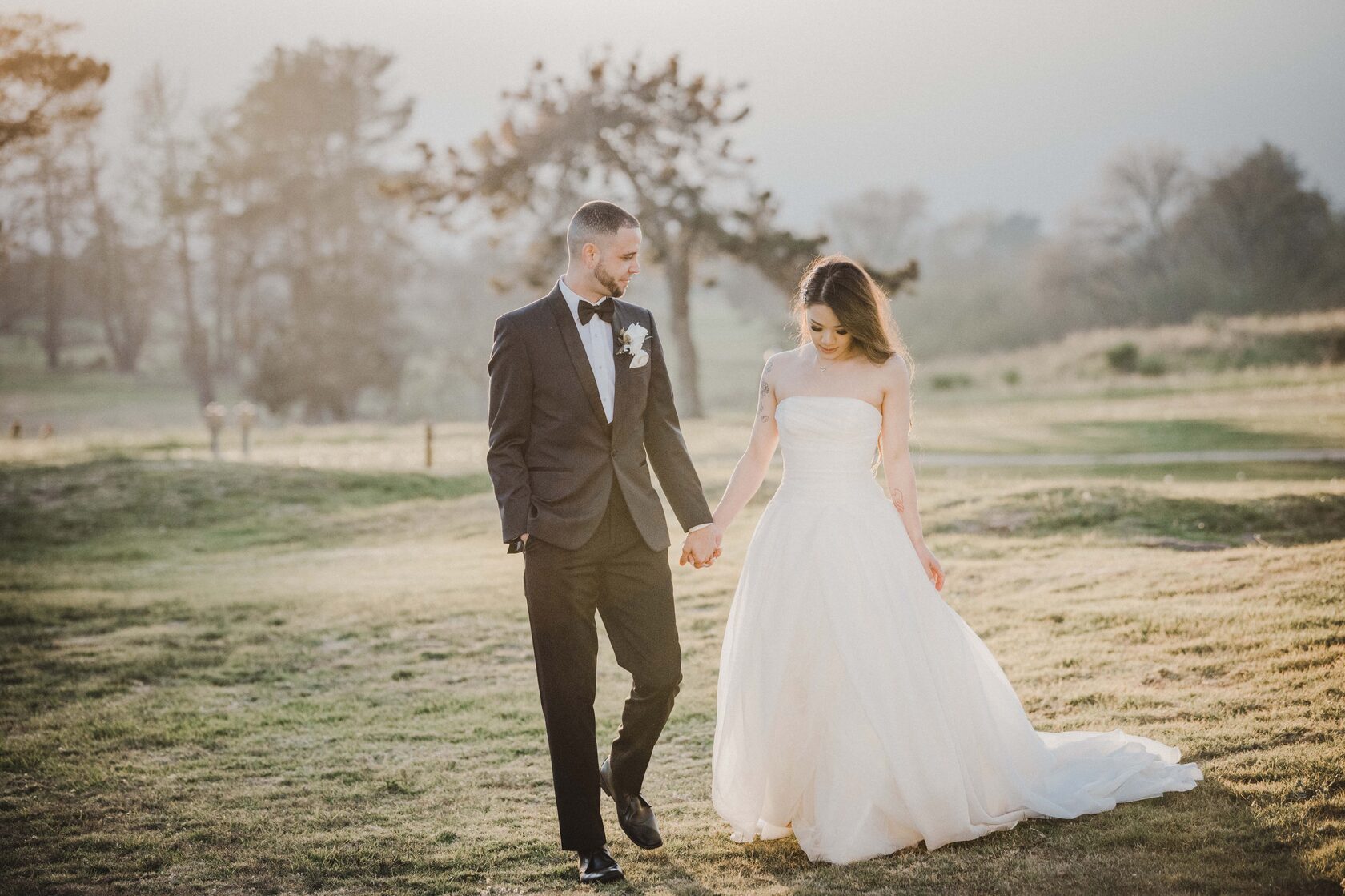 Elegant wedding reception portrait