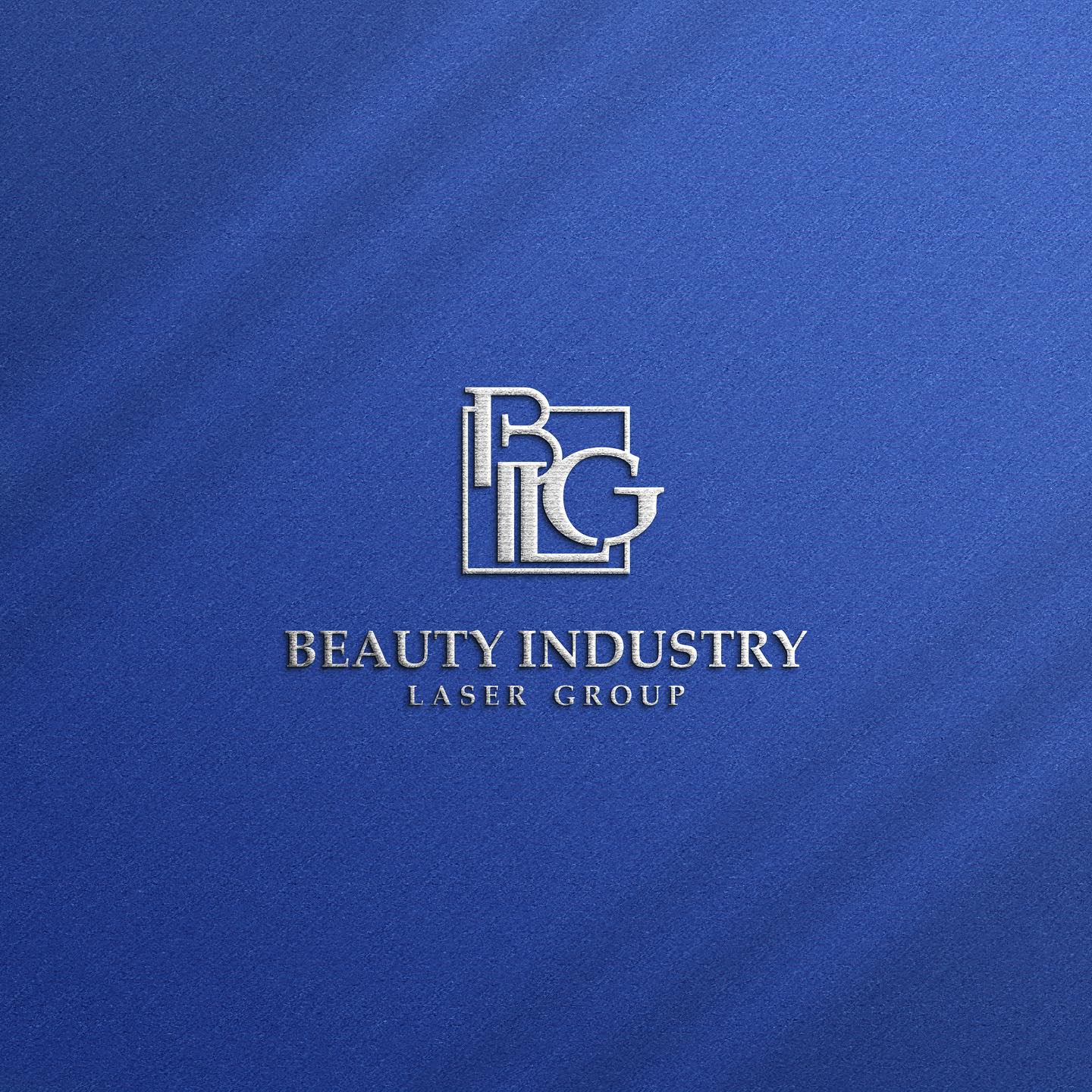 Логотип Beauty Industry Laser Group – монограма BILG на синьому