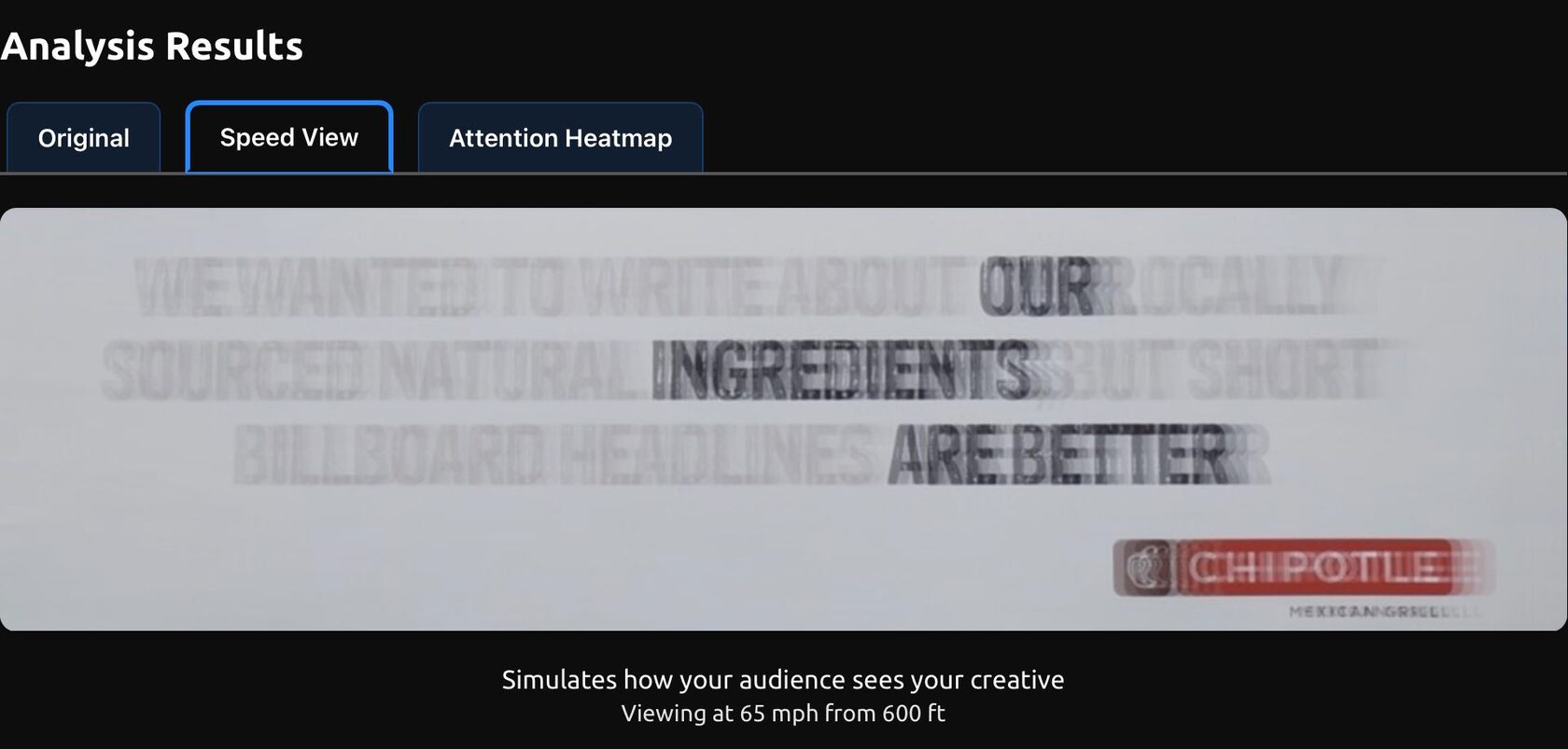 Speed view screenshot