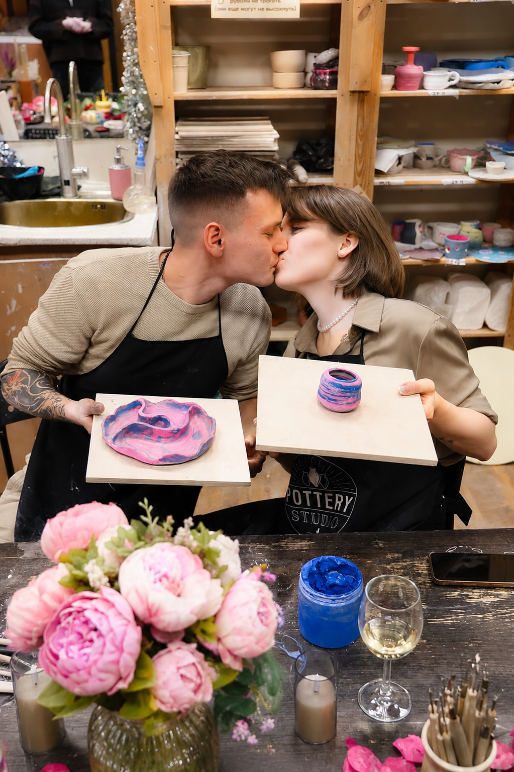 pink or blue pottery reveal moment