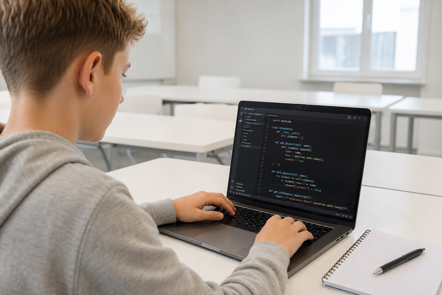 Barn på 11–13 år arbejder med programmering og digital udvikling hos Impact Academies