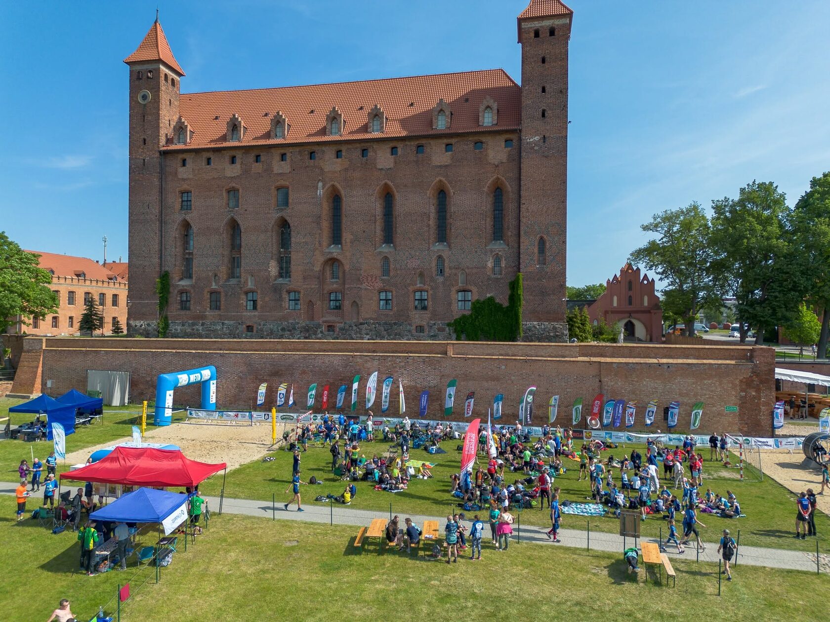 Centrum zawodów przy zamku w Gniewie