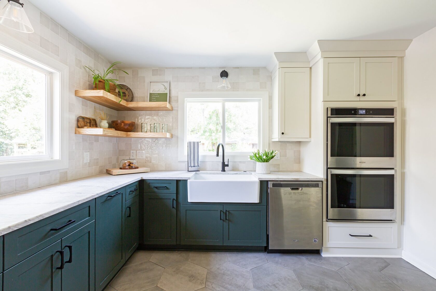 Fabrication and Installation of Countertops with Integrated Sink and Exterior Windowsill