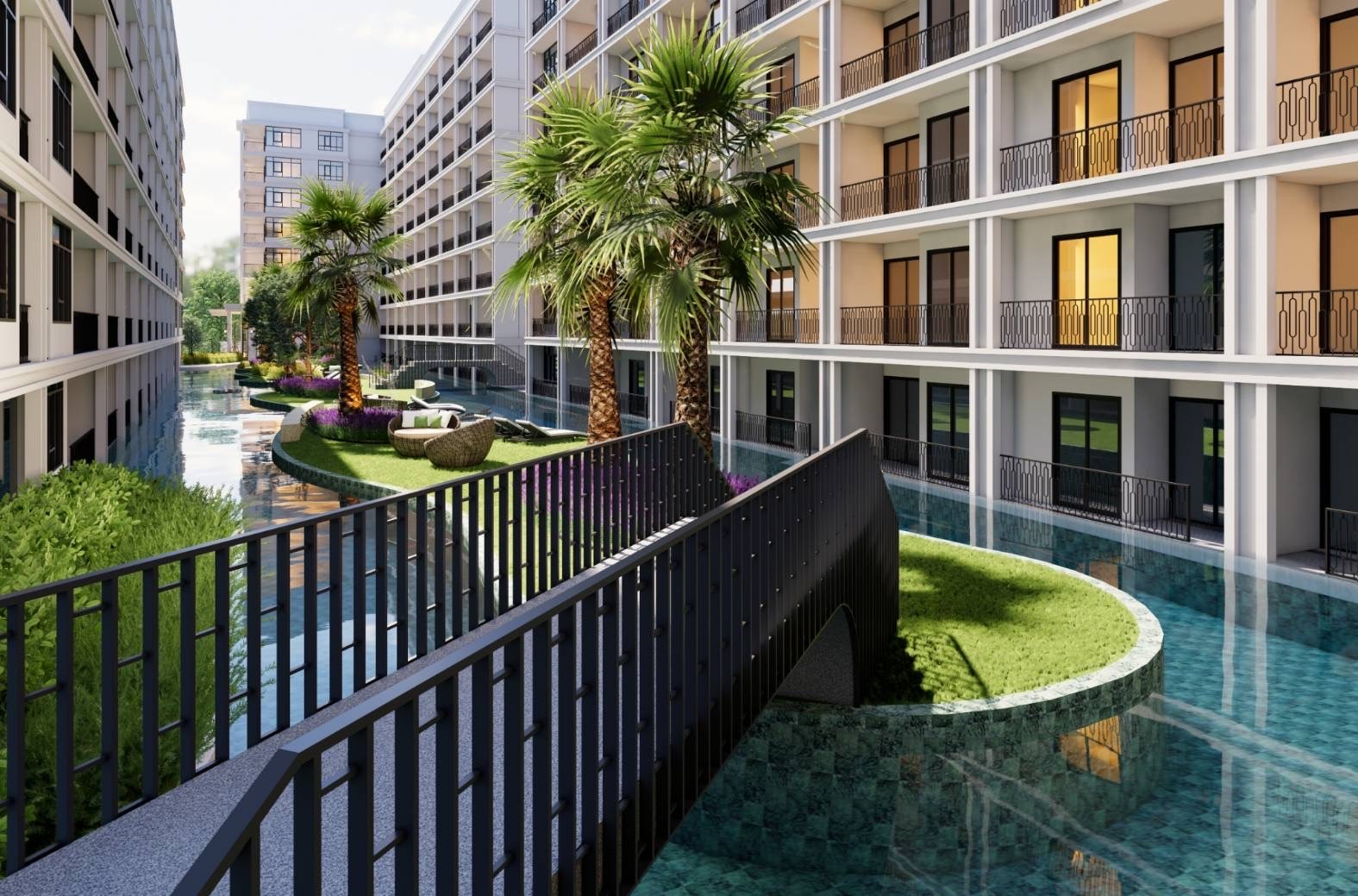 Embassy World Pattaya low-rise buildings along the water