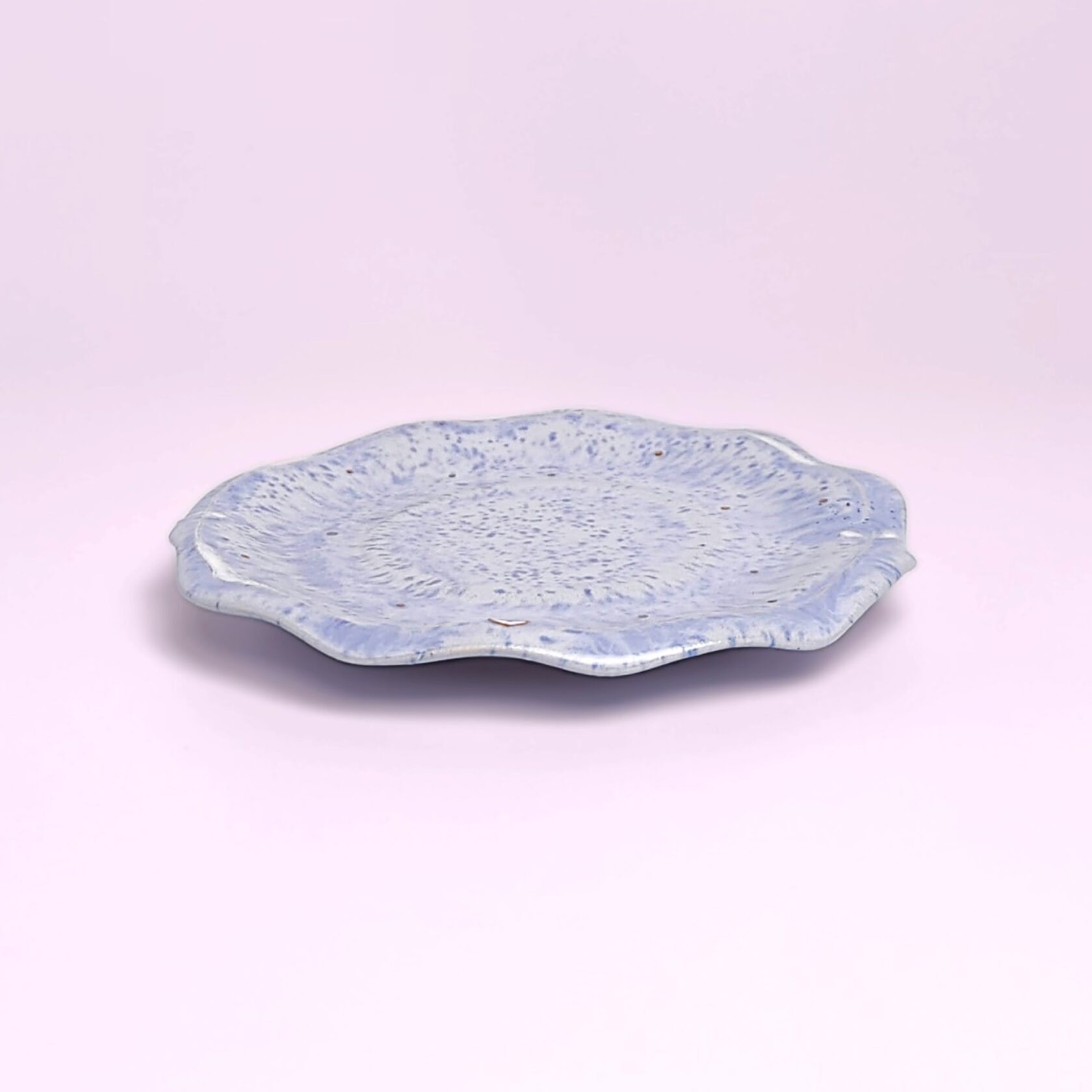 whimsical handmade ceramic tea set in soft blue glaze with forest fairy medallions — an elegant, one-of-a-kind creation