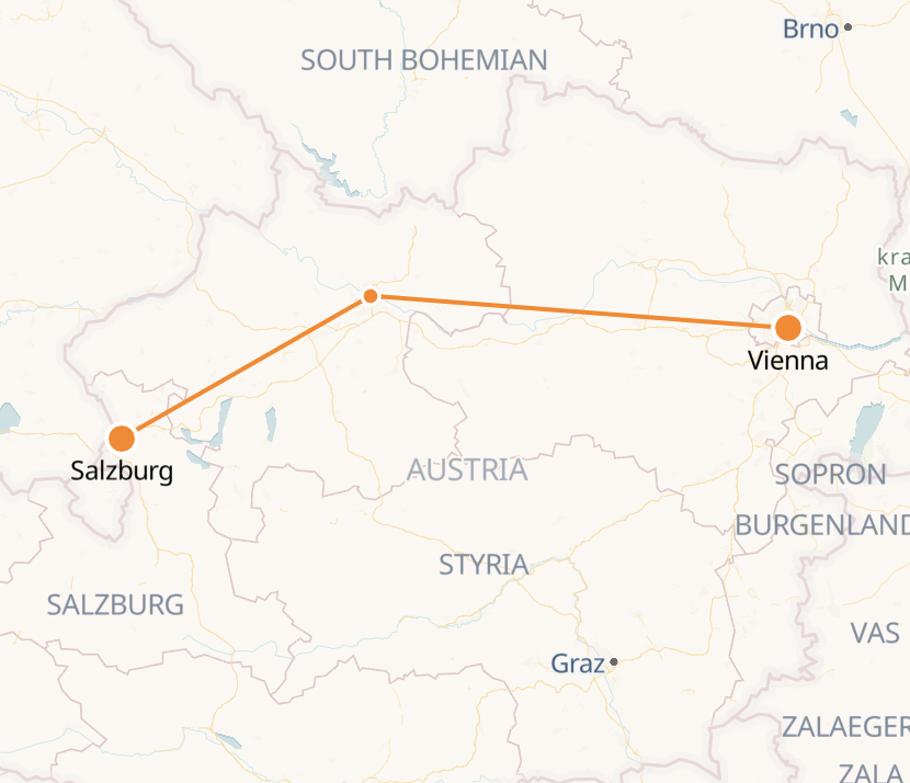 Salzburg to Vienna High Speed Railjet Train Timetable Tickets