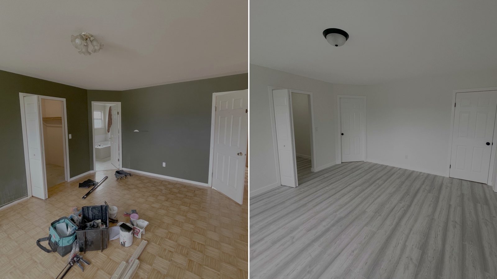 Before and after bedroom renovation in Abbotsford BC by VeryWell Home Services