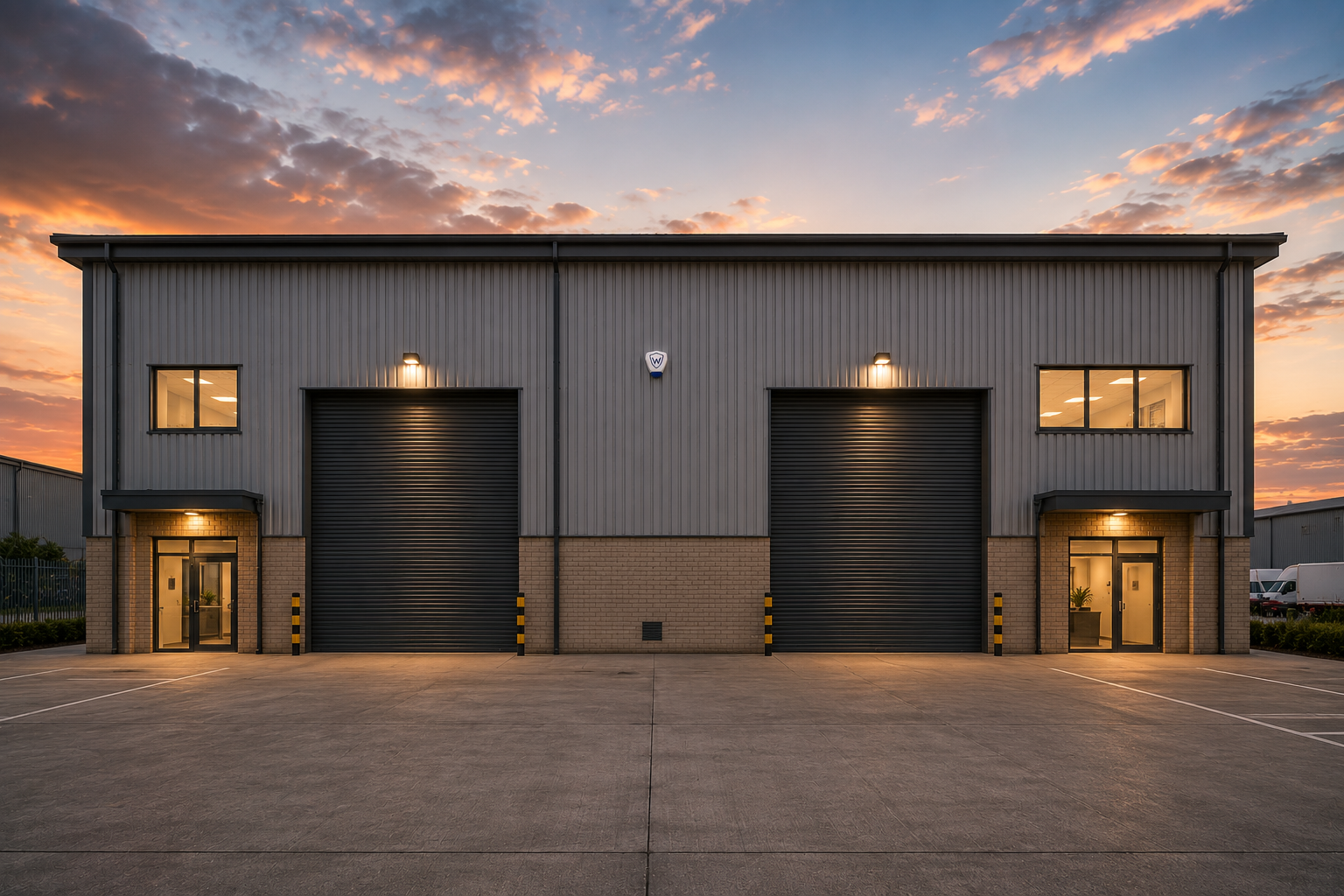 Industrial building protected by a scalable intruder alarm system