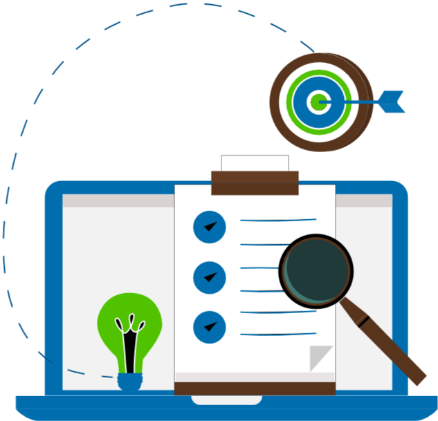 Ноутбук и лупа