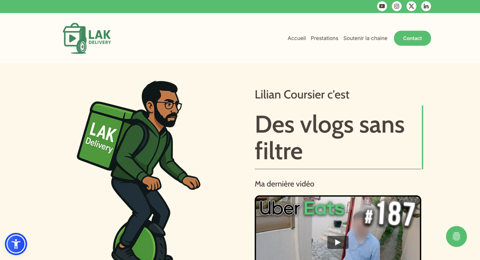 Capture d’écran du site Lilian Coursier