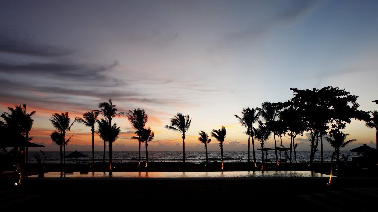 Sunset over the Andaman from the beachfront estate, Natai Beach