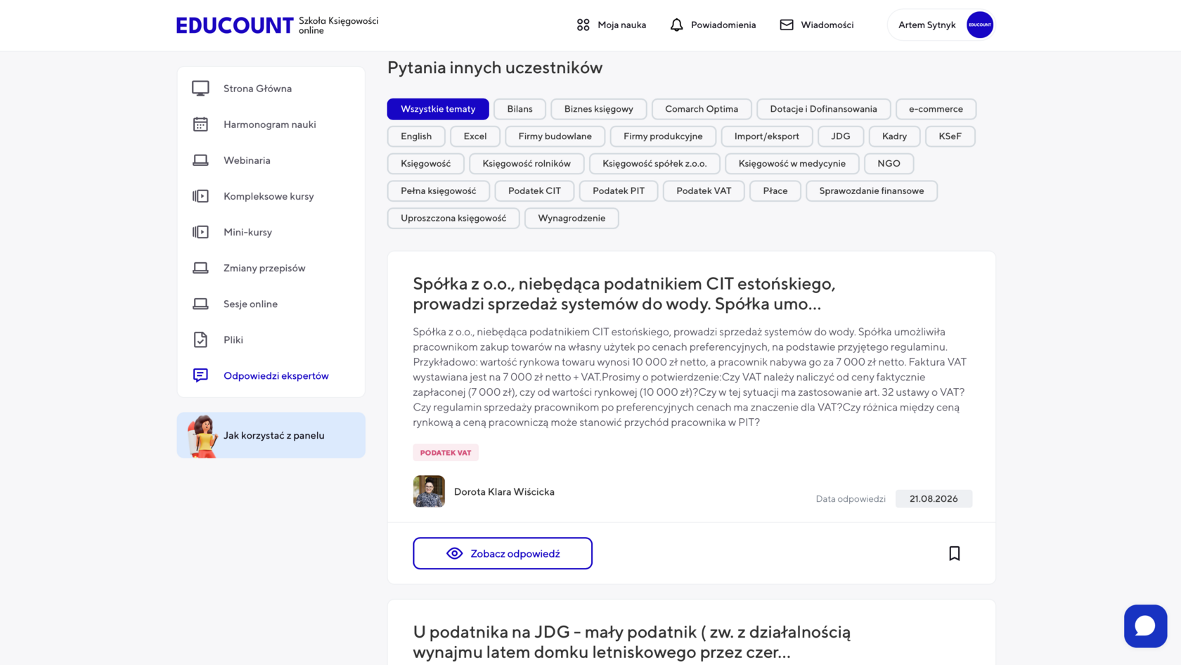 Odpowiedzi ekspertów
