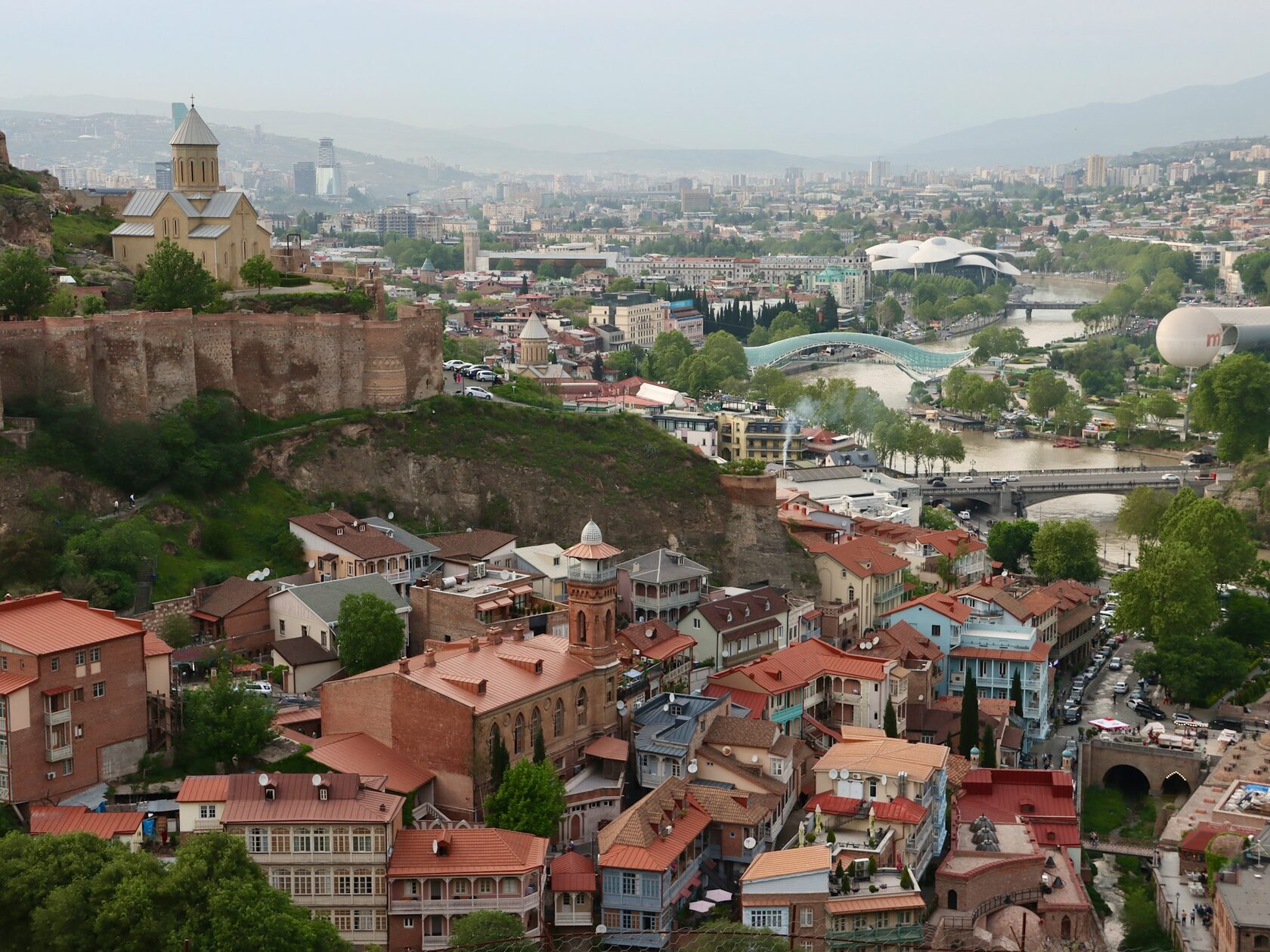 Tbilisi old town with river, Georgia