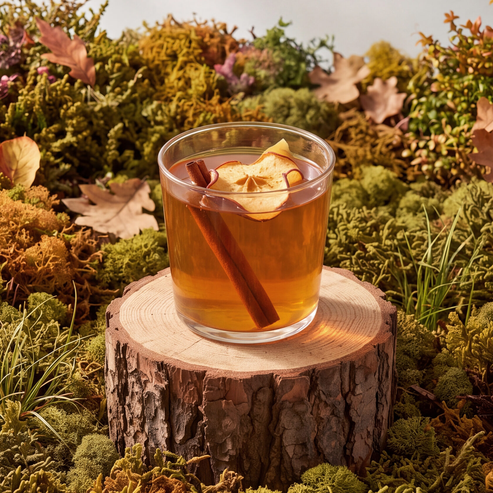 Seasonal hot apple cider with cinnamon