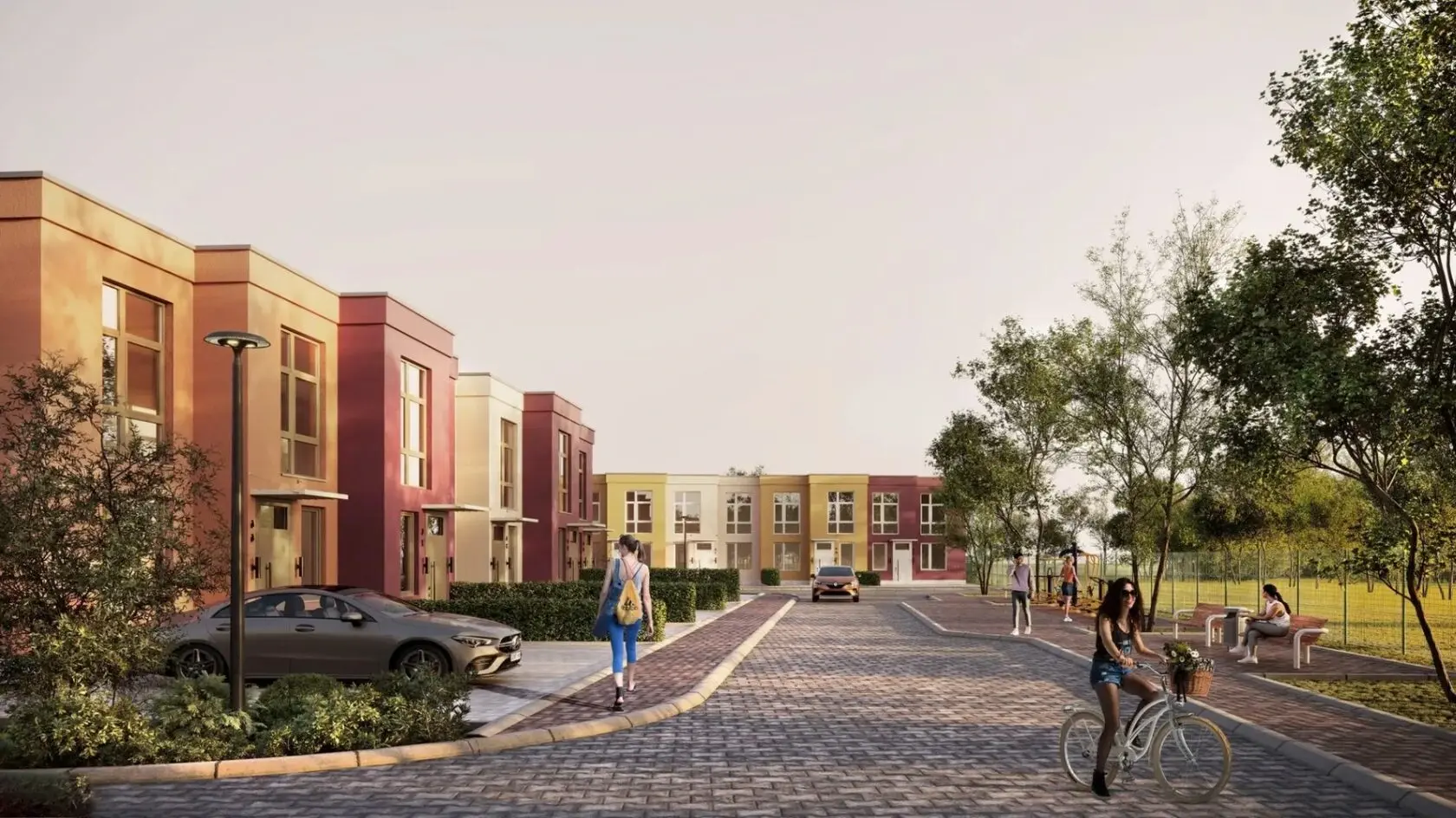 Cuvee Village — прогулочная зона возле таунхаусов
