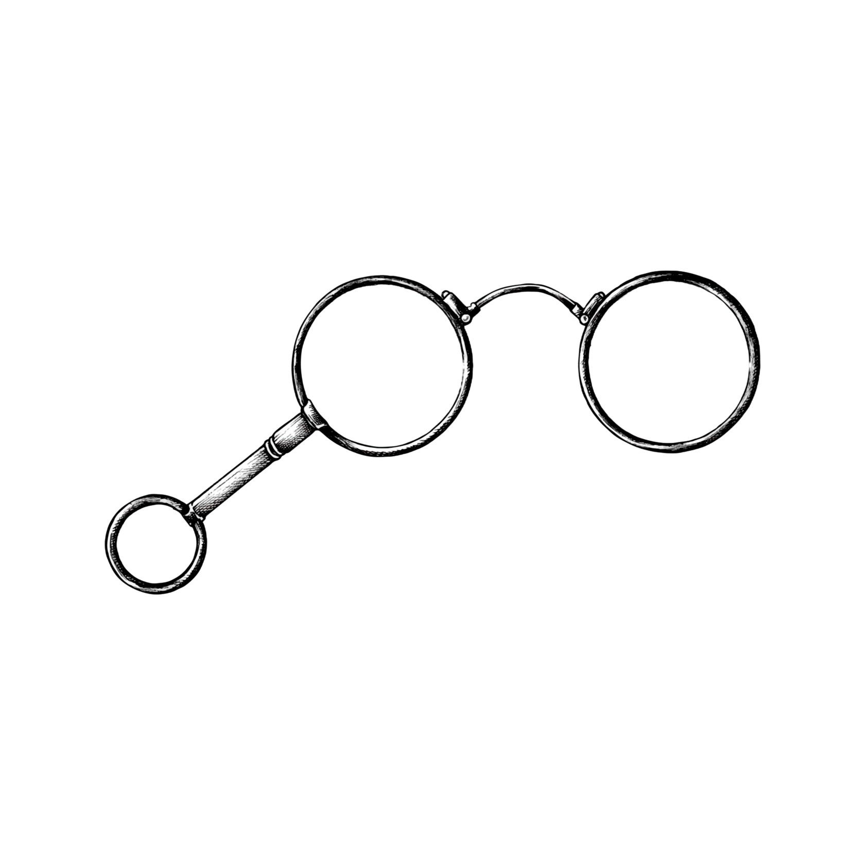 Engraving of a pair of glasses