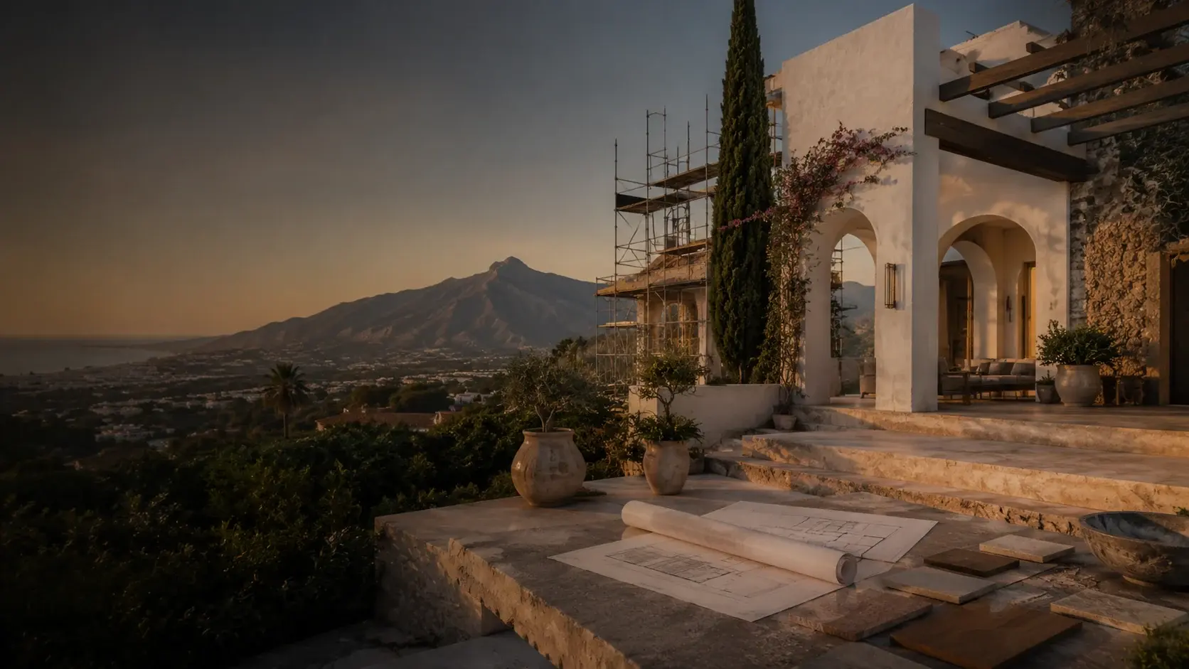 Building plot with architectural plans and La Concha mountain view