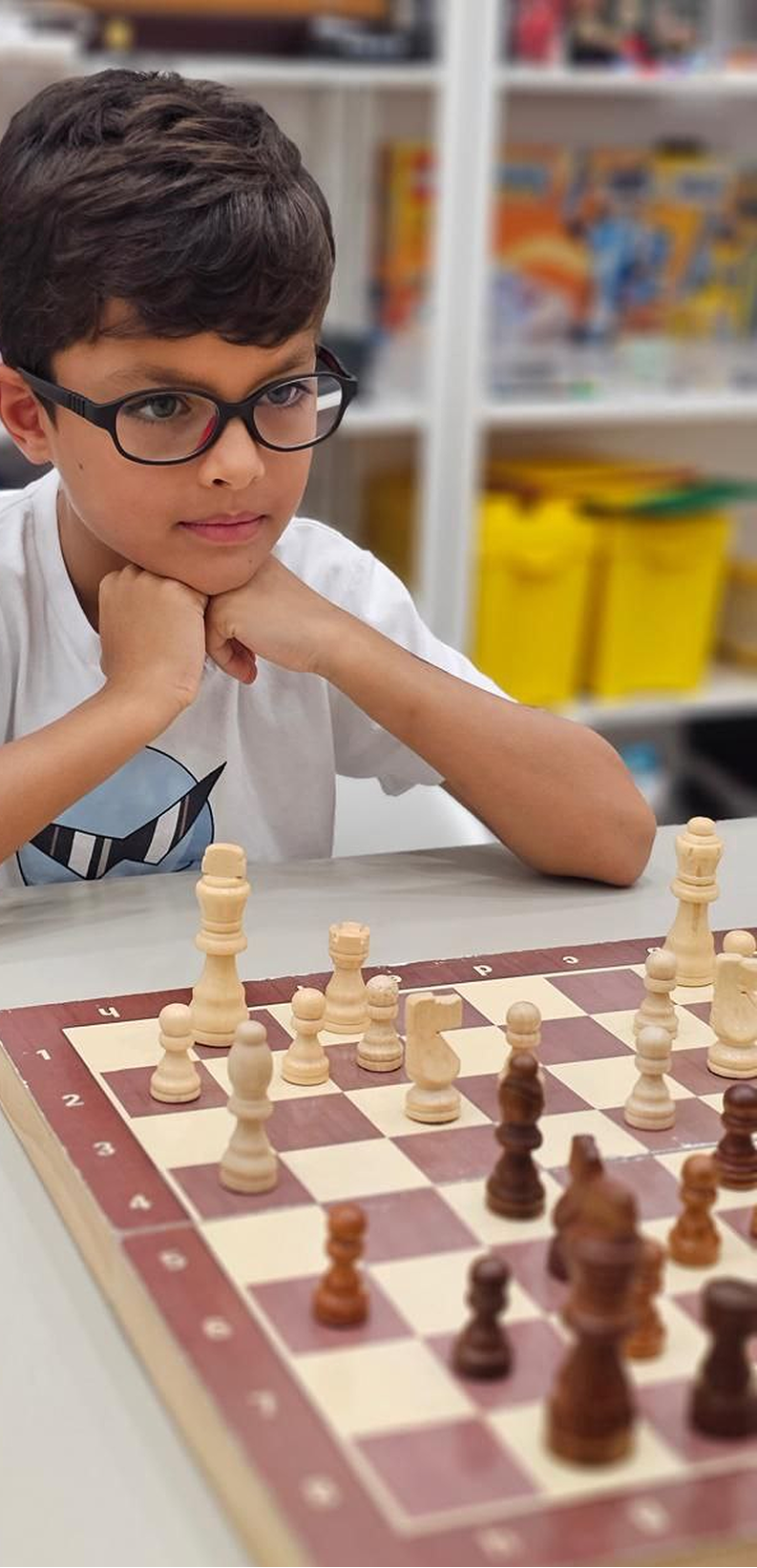 Student at the intermediate chess level